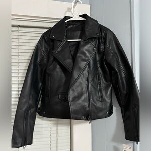 Faux black leather jacket